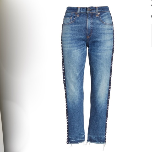 Ines Rhinestone Studded Tuxedo Stripe Jeans 27 - Picture 3 of 8